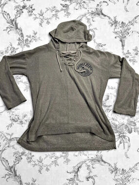 Alabama Orange Beach Gray Beach Hoodie With Ties in Front Size M